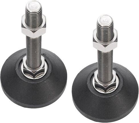 2 Pcs M16 Leveling Feet 80mm Round Base Height Adjustment Adjustable Furniture Leveler, Load Capacity 10kg, Perfect for Office Home Furniture Shelves in Kuwait
