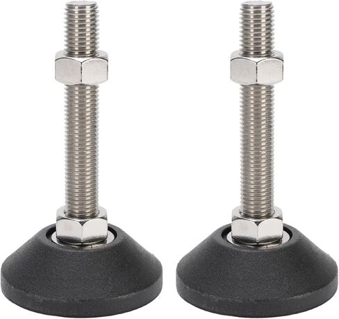 2 Pcs M16 Leveling Feet 80mm Round Base Height Adjustment Adjustable Furniture Leveler, Load Capacity 10kg, Perfect for Office Home Furniture Shelves in Kuwait