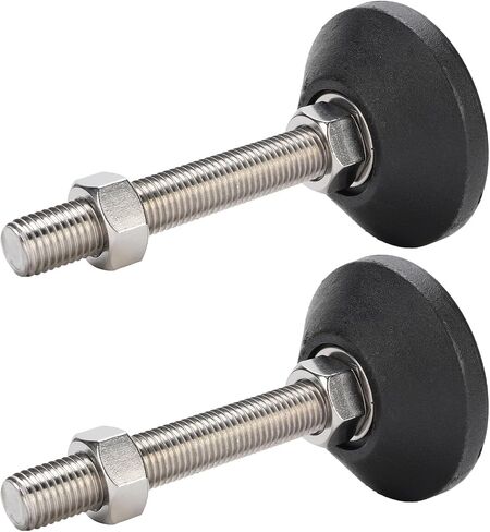 2 Pcs M16 Leveling Feet 80mm Round Base Height Adjustment Adjustable Furniture Leveler, Load Capacity 10kg, Perfect for Office Home Furniture Shelves in Kuwait
