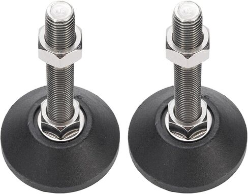2 Pcs M16 Leveling Feet 80mm Round Base Height Adjustment Adjustable Furniture Leveler, Load Capacity 10kg, Perfect for Office Home Furniture Shelves in Kuwait