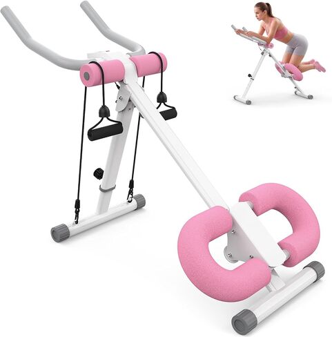 KEY2FUN Ab Machine, Adjustable Ab Workout Equipment, Ab Trainer Machine for Abs Workout, Ab Workout Machine for Body Shaping Foldable Waist Trainer at Home Gym in Kuwait