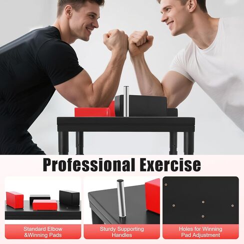 Professional Arm Wrestling Battle Table, 2200LBS Standard Arm Wrestling Table Adjustable Competition Wrist Strength Training Support Plate Equipment with Elbow Pads for Gym Club Sports Fields Homes in Kuwait