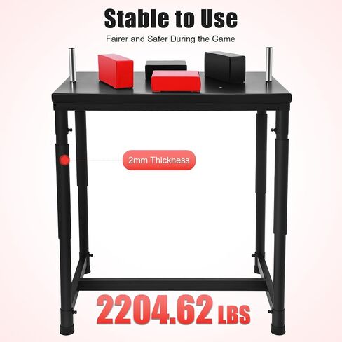 Professional Arm Wrestling Battle Table, 2200LBS Standard Arm Wrestling Table Adjustable Competition Wrist Strength Training Support Plate Equipment with Elbow Pads for Gym Club Sports Fields Homes in Kuwait