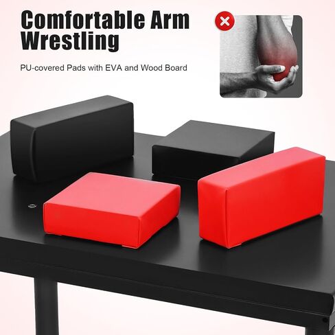 Professional Arm Wrestling Battle Table, 2200LBS Standard Arm Wrestling Table Adjustable Competition Wrist Strength Training Support Plate Equipment with Elbow Pads for Gym Club Sports Fields Homes in Kuwait