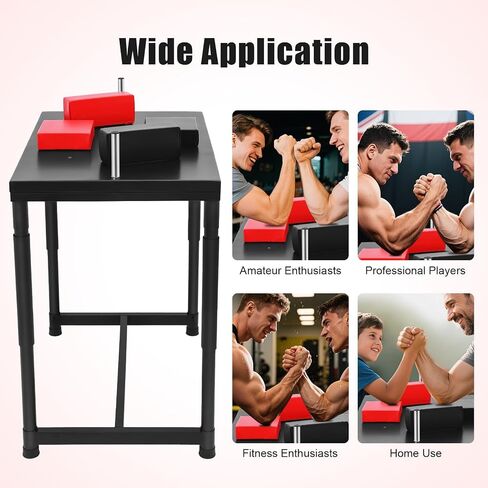 Professional Arm Wrestling Battle Table, 2200LBS Standard Arm Wrestling Table Adjustable Competition Wrist Strength Training Support Plate Equipment with Elbow Pads for Gym Club Sports Fields Homes in Kuwait