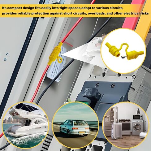 Marine Inline Tube Fuse Holder Fast Blow Screw Type Electrical Circuit Protection for Boat, RV, Truck, Car, 10 Pack in Kuwait