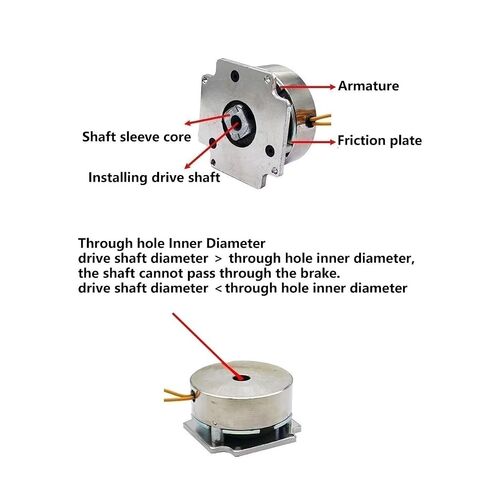 Electromagnetic Power Off Brake for NEMA34 86mm Stepper Motor, 8x7.5mm D Shaft Hole (24, Volts) | DC 12V 24V, Square DC electromagnetic spring Mechanical Clutch Brake in Saudi Arabia