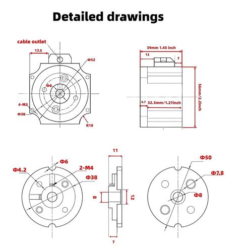 Permanent Magnet Power Off Brake for 57mm NEMA 23 Stepper Motor, DC 24V | 8mm Shaft, Static braking, 57x57mm Flange, 2.5N.M Torque, for Automated Equipment in Saudi Arabia
