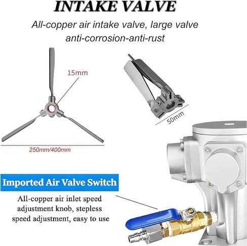 265 Gallon IBC Tote Pneumatic Agitator, Bracket Mount Air Mixing Stirrer | with Folding Propeller Industrial Mixer for Paint Coatings Ink Adhesive Glue, Eliminates hand mixing entirely in Kuwait