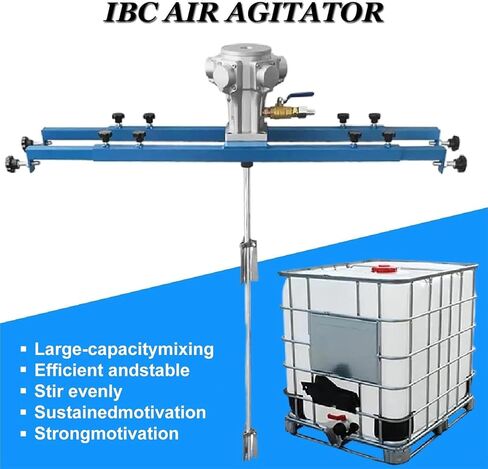 265 Gallon IBC Tote Pneumatic Agitator, Bracket Mount Air Mixing Stirrer | with Folding Propeller Industrial Mixer for Paint Coatings Ink Adhesive Glue, Eliminates hand mixing entirely in Kuwait