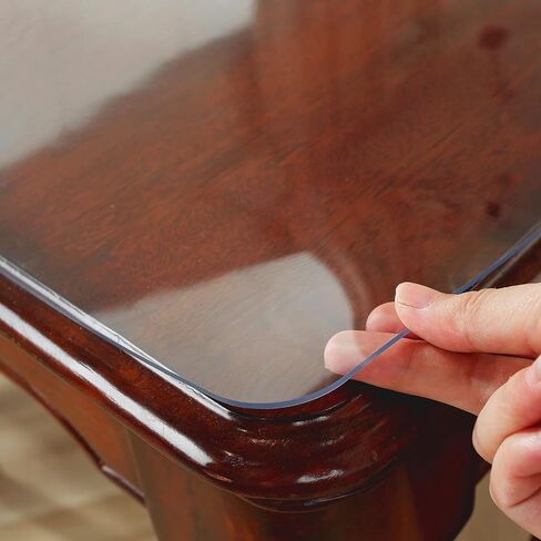 OstepDecor 48 x 60 Inch Clear Table Cover Protector, 2mm Thick Clear Plastic Table Cover, Waterproof Dining Table Protector, PVC Vinyl Desk Mat Pad for Coffee, Dining, Dresser & Nightstand Tops in Kuwait