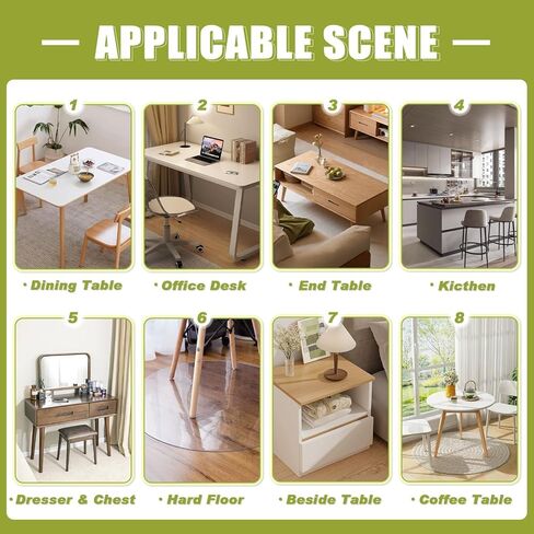 OstepDecor 48 x 60 Inch Clear Table Cover Protector, 2mm Thick Clear Plastic Table Cover, Waterproof Dining Table Protector, PVC Vinyl Desk Mat Pad for Coffee, Dining, Dresser & Nightstand Tops in Kuwait
