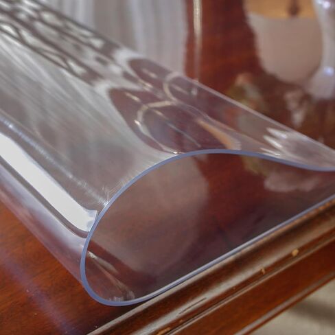OstepDecor 48 x 60 Inch Clear Table Cover Protector, 2mm Thick Clear Plastic Table Cover, Waterproof Dining Table Protector, PVC Vinyl Desk Mat Pad for Coffee, Dining, Dresser & Nightstand Tops in Kuwait