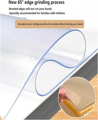 Clear Table Cover Protector Plastic Tables Cover 38x54Inch 2mm Thick Rectangle Furniture Plastic Tablecloth Protector Easy Clean Desk Pad Protectors Pads Vanity End Tables Mat in Kuwait