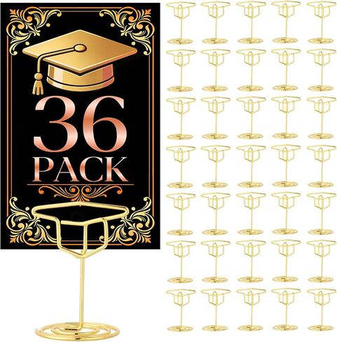 36pcs Graduation Cap Photo Display Stands, 4.7cm/1.85in Gold Photo Holders Grad Party Supplies for Pictures Centerpiece Decor & Place Card Stands in Kuwait