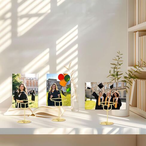 36pcs Graduation Cap Photo Display Stands, 4.7cm/1.85in Gold Photo Holders Grad Party Supplies for Pictures Centerpiece Decor & Place Card Stands in Kuwait