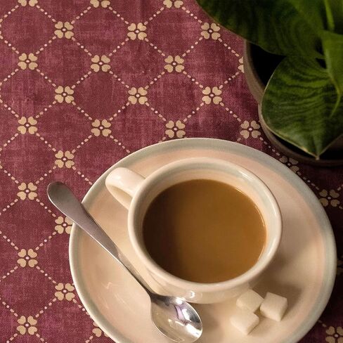 Covers For The Home Deluxe Elastic Edged Flannel Backed Vinyl Fitted Table Cover - Fashion Diamond (Rust) - Extra Large Round Oblong Oval - Fits Tables up to 57" - 65" in Kuwait