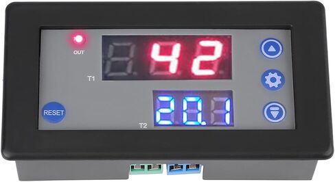 وحدة مرحل تأخير التوقيت 12 فولت، مرحل مؤقت للدورة مع شاشة LED مزدوجة، مؤقت رقمي قابل للبرمجة للتحكم الصناعي، التدفئة والتهوية وتكييف الهواء، والإضاءة، وأتمتة الأجهزة in Kuwait