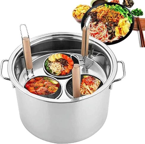 Stainless Steel Pasta Cooker Set with Strainer Basket – 3/4/5 Holes Pasta Pots for Home, Kitchen, Restaurant & Commercial Cooking Tools – & Efficient Cookware in Kuwait