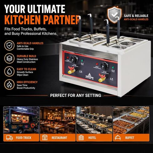 Basket Electric Noodle Cooker Commercial Noodle Boiler High-Power Heating Element ​​Professional Kitchen Cooker for Noodles and Vegetables in Kuwait