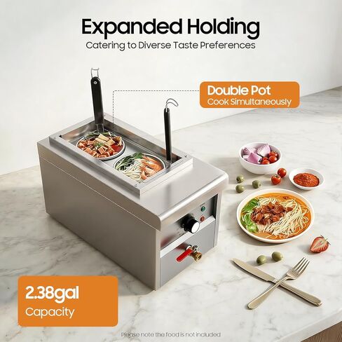 Stainless Steel Commercial Pasta Cooker, 1.7KW Electric Noodles Pasta Boiler, 110V Table Top Noodles Cooker for Restaurants Buffets and Food Stands in Kuwait
