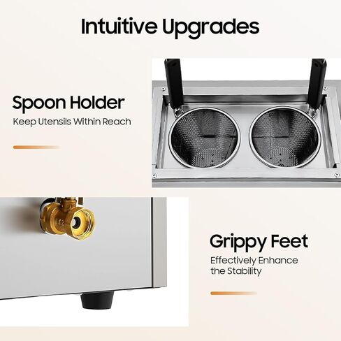 Stainless Steel Commercial Pasta Cooker, 1.7KW Electric Noodles Pasta Boiler, 110V Table Top Noodles Cooker for Restaurants Buffets and Food Stands in Kuwait