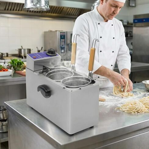 Electric Pasta Cooker with Strainer Commercial 2-Hole Noodle Machine for Spaghetti, Dumplings & More -Adjustable Temperature Cooking in Kuwait