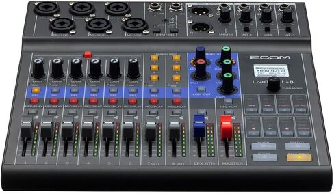 Zoom LiveTrak L-8 Mixer Bundle with 4x Rode Pod Mics with Desk Arm Stand, 4x Headphones, Includes Headphones in Kuwait