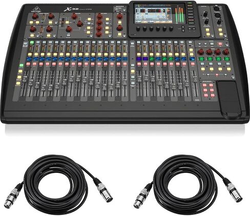 Behringer X32 32 قناة 16 حافلة وحدة تحكم خلط رقمية V4.0، حزمة مع كابل ميكروفون XLR 2 × 25 بوصة in Kuwait