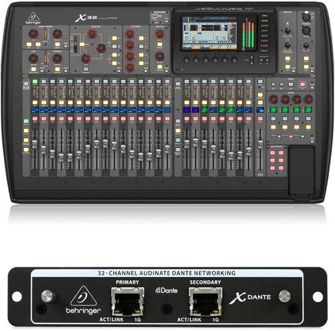Behringer X32 وحدة تحكم خلط رقمية ذات 32 قناة و25 حافلة، V4.0، حزمة مع بطاقة توسيع عالية الأداء ذات 32 قناة in Kuwait