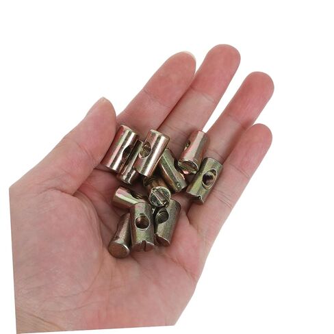 INOOMP 100pcs M6 Slotted Cross Dowel Connectors Carbon Steel Furniture Connector Screws for Chairs and Bed Frame Quick Assembly with Smooth Surfaces for Bed Frame Construction and Repairs in Kuwait