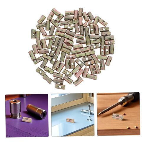 INOOMP 100pcs M6 Slotted Cross Dowel Connectors Carbon Steel Furniture Connector Screws for Chairs and Bed Frame Quick Assembly with Smooth Surfaces for Bed Frame Construction and Repairs in Kuwait