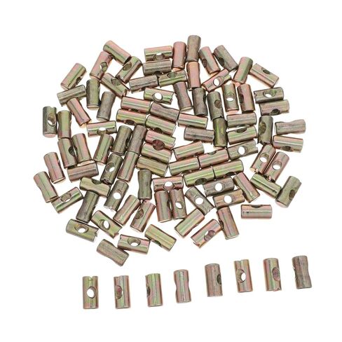 Luxshiny 100pcs M6 Slotted Cross Dowels Barrel Nuts Carbon Steel Furniture Assembly Screws for Bed Frame Construction and Wardrobes, Sturdy Connection Hardware to Resist Deformation in Kuwait