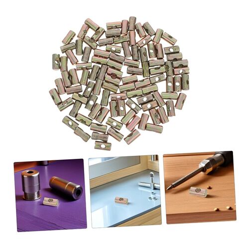 100pcs M6 Cross Dowel Slotted Nuts Carbon Steel Furniture Fixing Nuts for Wardrobes and Cabinets Quick Assembly Hardware Parts for Furniture Repairs at Home in Saudi Arabia