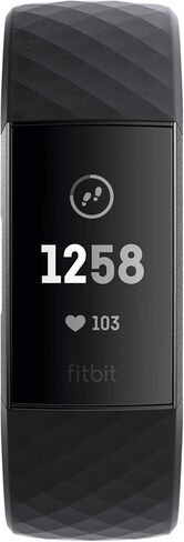 Fitbit Charge 3 Fitness Activity Tracker, Graphite/Black, One Size (S & L Bands Included) (Renewed) in Kuwait