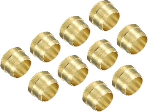PATIKIL 10mm Tube OD Brass Compression Sleeves Ferrules 10 Pack Brass Compression Fitting Assortment Kit in Kuwait