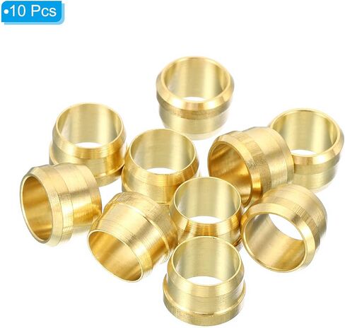 PATIKIL 10mm Tube OD Brass Compression Sleeves Ferrules 10 Pack Brass Compression Fitting Assortment Kit in Kuwait