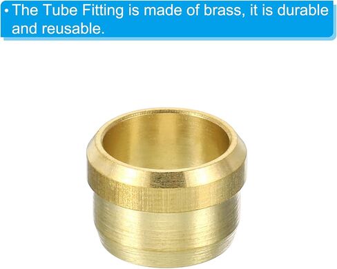 PATIKIL 10mm Tube OD Brass Compression Sleeves Ferrules 10 Pack Brass Compression Fitting Assortment Kit in Kuwait