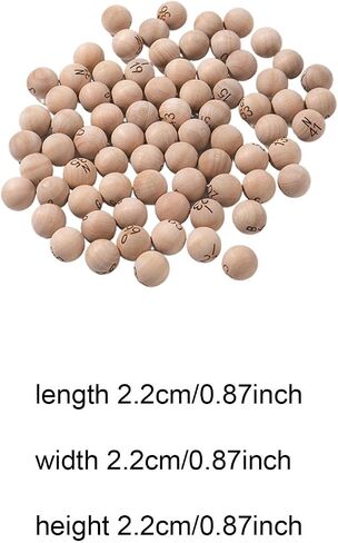 75x Wooden Bingo Game Balls Portable Easy to Read for Parties Entertainment in Kuwait