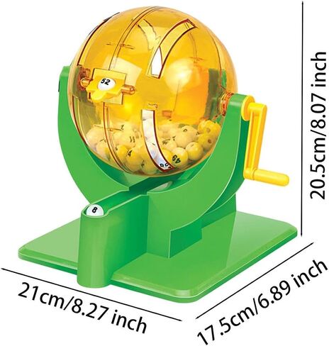 Qianly Lottery Machine Bingo Game Toy with Lottery Numbers Ball Cage Party Supplies Reusable Material Suitable for Children Family Gatherings Large Groups in Kuwait