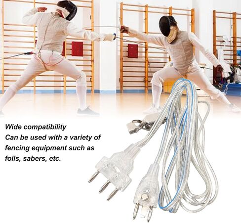 Agatige Fencing Body Wire, Fencing Saber Foil Epee Body Cord Stainless Steel Plastic Transparent Head Wire Training Equipment for Competitions in Kuwait