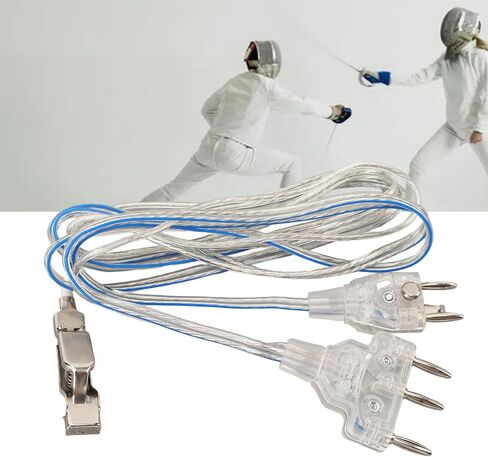 Agatige Fencing Body Wire, Fencing Saber Foil Epee Body Cord Stainless Steel Plastic Transparent Head Wire Training Equipment for Competitions in Kuwait
