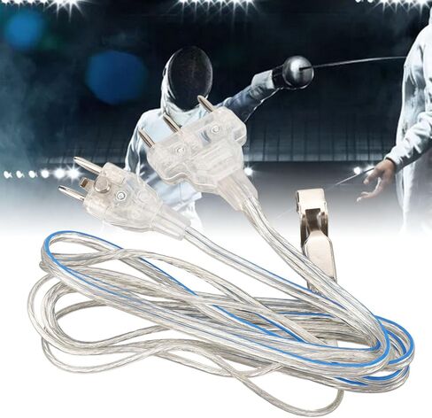 Agatige Fencing Body Wire, Fencing Saber Foil Epee Body Cord Stainless Steel Plastic Transparent Head Wire Training Equipment for Competitions in Kuwait