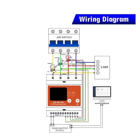 Power Quality Analyzer, RS485 Bidirectional Measurement 150A AC Smart Energy Meter 3 Phase 4 Wire KWh Power Monitor Clamp Current Transformer in Kuwait