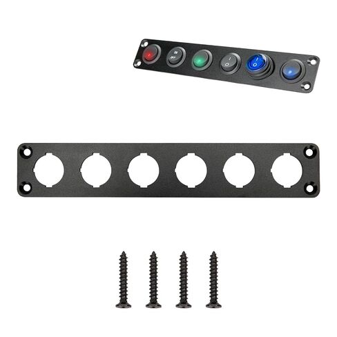 Switch Panel, Round 12 Volt Marine Switch Panel Aluminum Waterproof Rocker Switch Panel for Car Truck Marine Boat Rv Vehicle (2 Way) in Kuwait