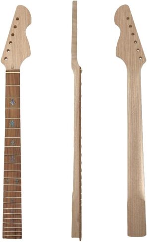 Electric Guitar Neck 22 Fret 25.5 Inch Mahogany Rosewood Fretboard Nice Inlay Bolt On Set in Heel Guitar Neck Replacement(Flower Inlay) in Kuwait