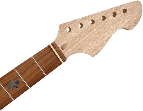 Electric Guitar Neck 22 Fret 25.5 Inch Mahogany Rosewood Fretboard Nice Inlay Bolt On Set in Heel Guitar Neck Replacement(Flower Inlay) in Kuwait