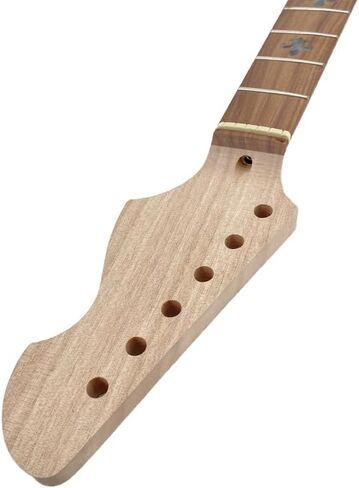 Electric Guitar Neck 22 Fret 25.5 Inch Mahogany Rosewood Fretboard Nice Inlay Bolt On Set in Heel Guitar Neck Replacement(Flower Inlay) in Kuwait
