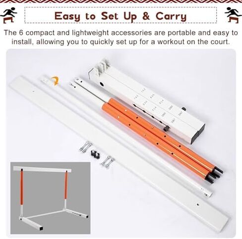 Height Adjustable Hurdles, 30in - 42in Adjustable Height Hurdles for Track and Field, Agility Training Equipment Hurdles for Speed Strength and Resistance Training, Red in Kuwait