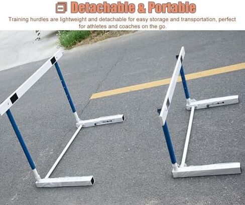 Height Adjustable Hurdles, 30"-42" Adjustable Hurdles Training Equipment, Standard Portable Hurdles Track and Field, Speed and Agility Training Hurdles Detachable, A in Kuwait